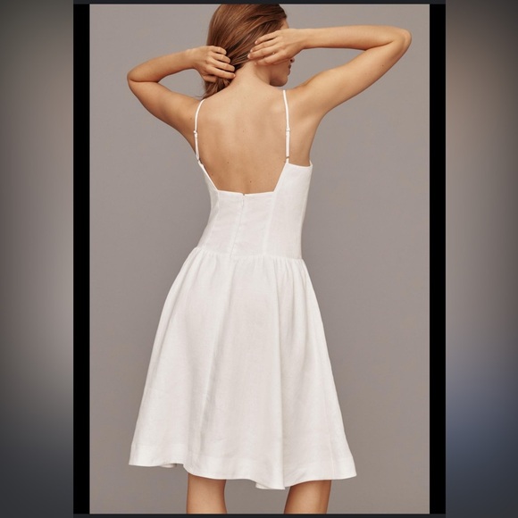 Reformation Clarabelle Linen Midi Dress Size 8 - Picture 2 of 13